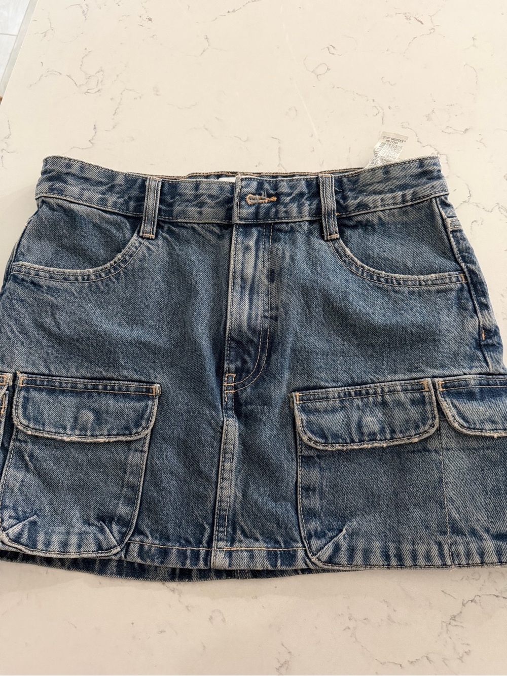 Zara Denim Cargo Pocket Mini Skirt - Blue